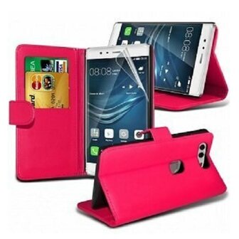 Huawei P10 PLUS Hoesje Met Pasjeshouder Bookcase Roze