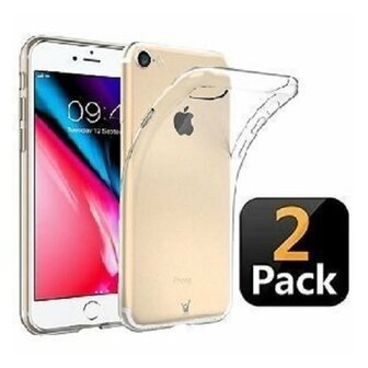 iPhone 8 Hoesje Siliconen TPU Transparant 2 STUKS