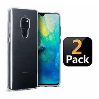 Huawei Mate 20 Hoesje TPU Siliconen Transparant 2 STUKS