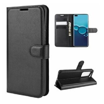 Huawei P40 Hoesje Met Pasjeshouder Bookcase Zwart