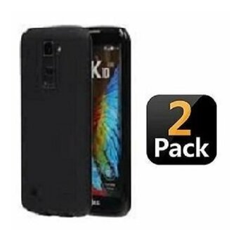 LG K10 Hoesje TPU Siliconen Zwart 2 STUKS