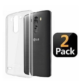 LG G3 Hoesje TPU Siliconen Transparant 2 STUKS