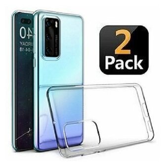 Huawei P40 Hoesje TPU Siliconen Transparant 2 STUKS