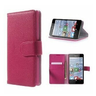 Microsoft Lumia 950 Hoesje Met Pasjeshouder Bookcase Roze