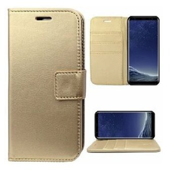 Samsung S8 PLUS Hoesje Met Pasjeshouder Bookcase Goud