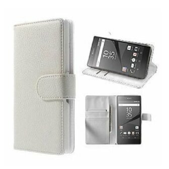 Sony Xperia Z5 Premium Hoesje Met Pasjeshouder Bookcase Wit