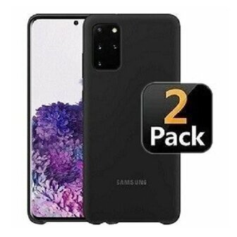 Samsung S20 PLUS Hoesje TPU Siliconen Zwart 2 STUKS