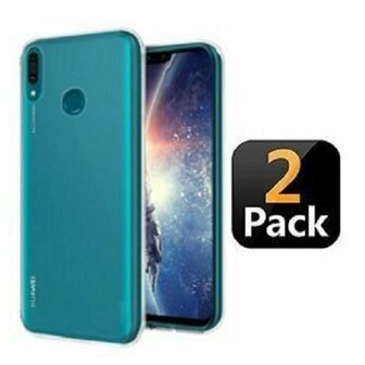 Huawei Y9 2019 Hoesje TPU Siliconen Transparant 2 STUKS