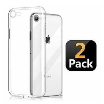 iPhone SE 2020 Hoesje TPU Siliconen Transparant 2 STUKS