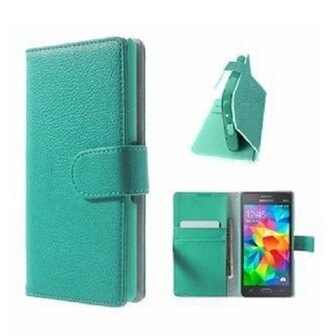 Samsung Grand Prime G530 Hoesje Met Pasjeshouder Bookcase Turquoise
