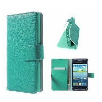 Samsung S3 Mini Portemonnee Hoesje Turquoise