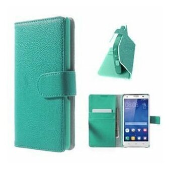 Huawei Y550 Hoesje Met Pasjeshouder Bookcase Turquoise