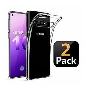 Samsung S10 Hoesje TPU Siliconen Transparant 2 STUKS