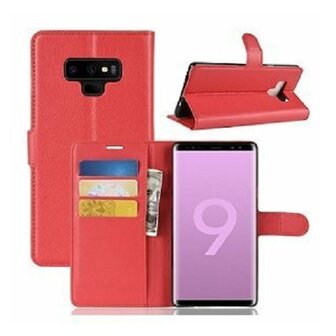 Samsung Note 9 Hoesje Met Pasjeshouder Bookcase Rood