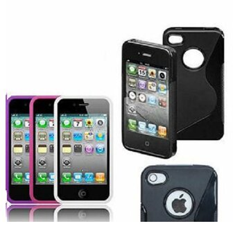 iPhone 4 4s Hoesje TPU Siliconen S-Line Wit