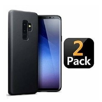 Samsung S9 PLUS Hoesje TPU Siliconen Zwart 2 STUKS