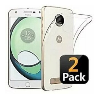 Motorola Moto Z2 Play Hoesje TPU Siliconen Transparant 2 STUKS