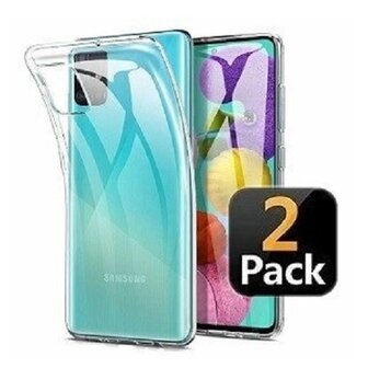 Samsung A51 Hoesje TPU Siliconen Transparant 2 STUKS
