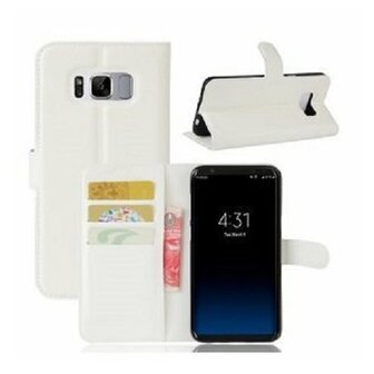 Samsung S8 Hoesje Met Pasjeshouder Bookcase Wit