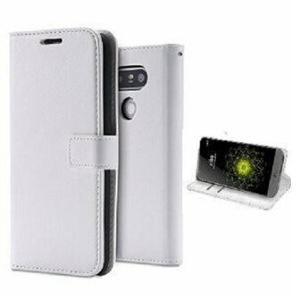 LG G5 Hoesje Met Pasjeshouder Bookcase Wit