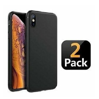 iPhone XS Hoesje TPU Siliconen Zwart 2 STUKS