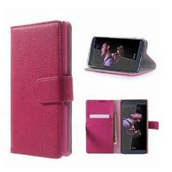 HTC Desire 610 Hoesje Met Pasjeshouder Bookcase Roze