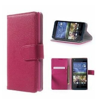 HTC Desire 626G Hoesje Met Pasjeshouder Bookcase Roze