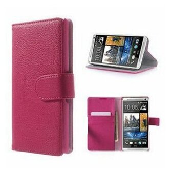 HTC One MAX Hoesje Met Pasjeshouder Bookcase Roze