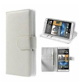 HTC One Mini Hoesje Met Pasjeshouder Bookcase Wit