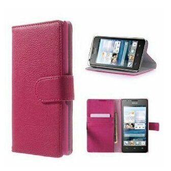 Huawei G525 Hoesje Met Pasjeshouder Bookcase Roze