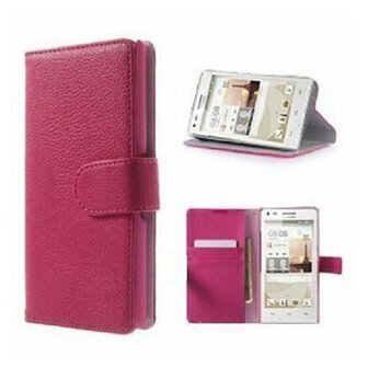 Huawei G6 Hoesje Met Pasjeshouder Bookcase Roze