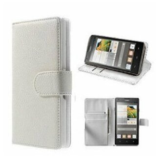 Huawei G700 Hoesje Met Pasjeshouder Bookcase Wit