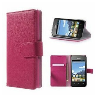 Huawei Y320 Hoesje Met Pasjeshouder Bookcase Roze