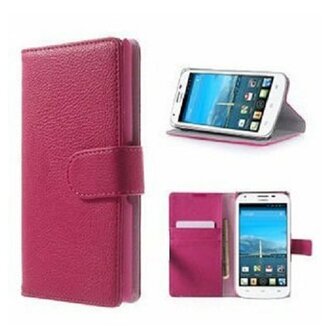 Huawei Y600 Hoesje Met Pasjeshouder Bookcase Roze