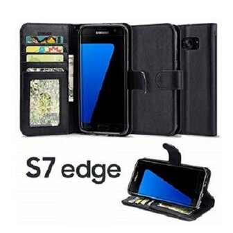Samsung S7 EDGE Hoesje Met Pasjeshouder Bookcase Zwart