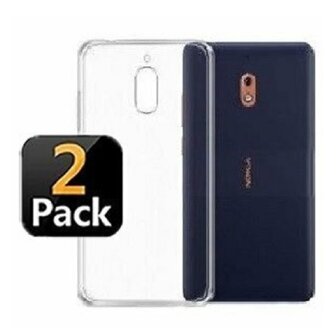 Nokia 2.1 Hoesje TPU Siliconen Transparant 2 STUKS