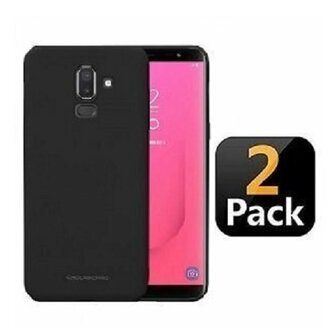 Samsung J8 2018 Hoesje TPU Siliconen Zwart 2 STUKS