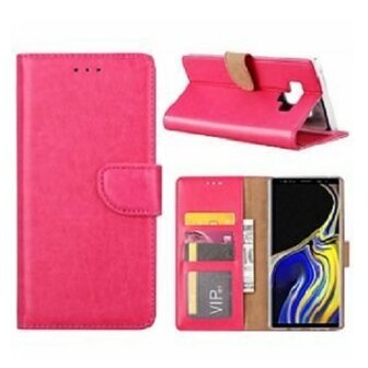 Samsung Note 9 Hoesje Met Pasjeshouder Bookcase Roze