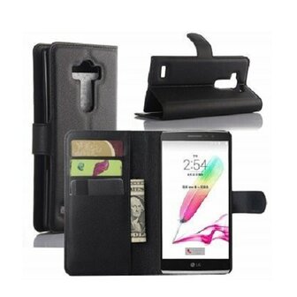 LG G4 Stylus Hoesje Met Pasjeshouder Bookcase Zwart