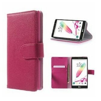 LG G4 Stylus Hoesje Met Pasjeshouder Bookcase Roze
