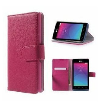 LG Joy Hoesje Met Pasjeshouder Bookcase Roze