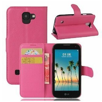 LG K3 2017 Hoesje Met Pasjeshouder Bookcase Roze