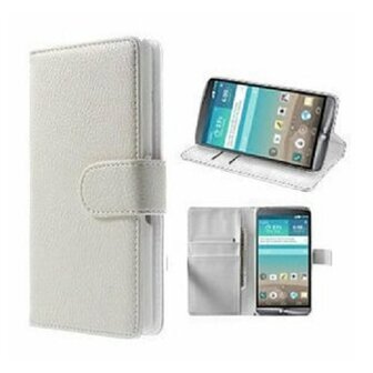 LG G3 Hoesje Met Pasjeshouder Bookcase Wit