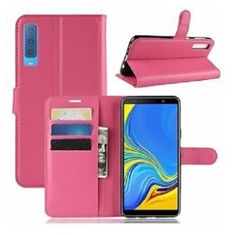 Samsung A7 2018 Hoesje Met Pasjeshouder Bookcase Roze