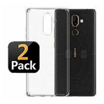 Nokia 7 Plus Hoesje TPU Siliconen Transparant 2 STUKS