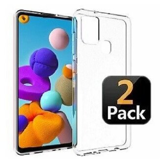 Samsung A21s Hoesje TPU Siliconen Transparant 2 STUKS