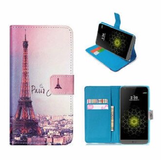 LG G5 Hoesje Met Pasjeshouder Bookcase Parijs