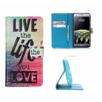 LG X Cam Hoesje Met Pasjeshouder Bookcase Life Print