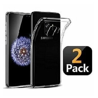 Samsung A6 Plus Hoesje TPU Siliconen Transparant 2 STUKS