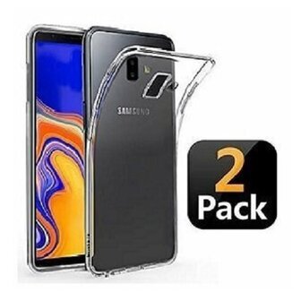 Samsung J6 PLUS Hoesje TPU Siliconen Transparant 2 STUKS